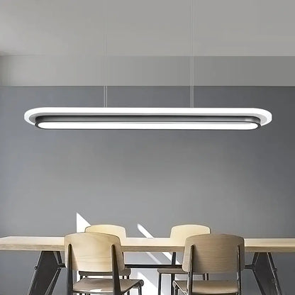 Modern white elliptical island led suspension lamp for dining room