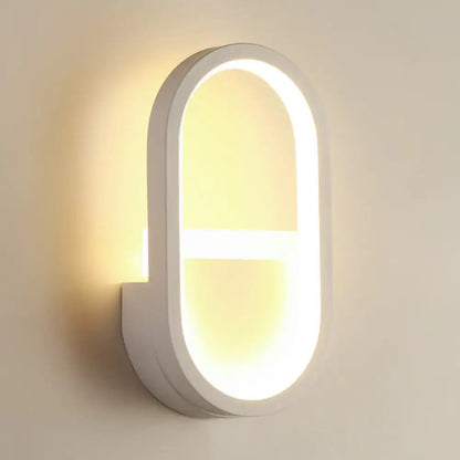 Modern white elliptical led wall lamp bedroom sconce