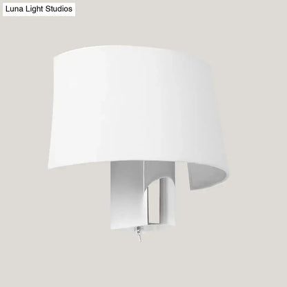 Modern white fabric sconce – bedroom wall lighting idea