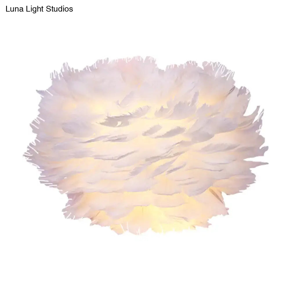 Modern white feather wall lamp stylish home decoration bedroom