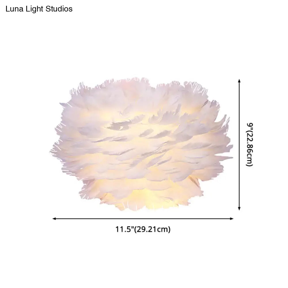 Modern white feather wall lamp stylish home decoration bedroom