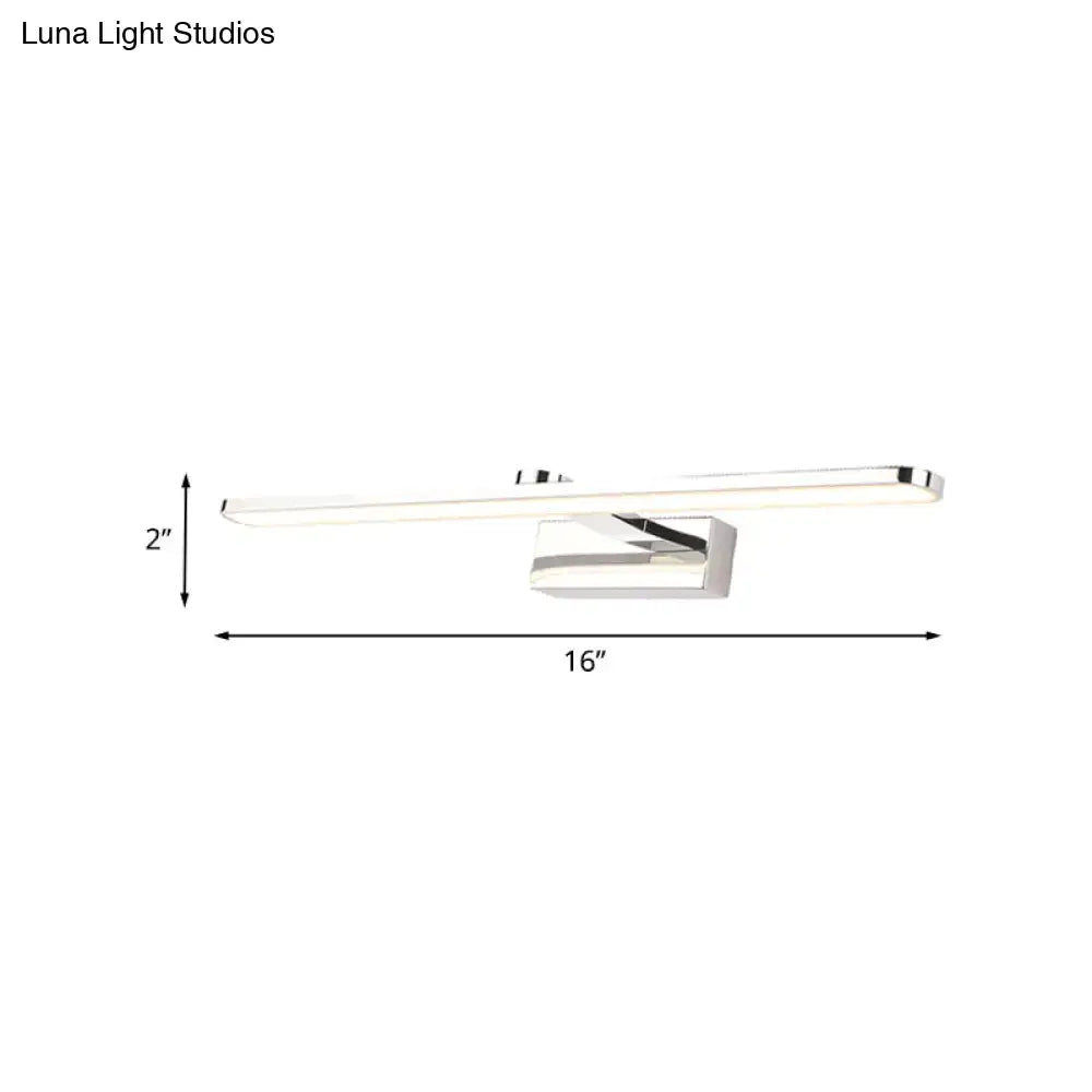 Modern white finish led wall light bathroom sconce