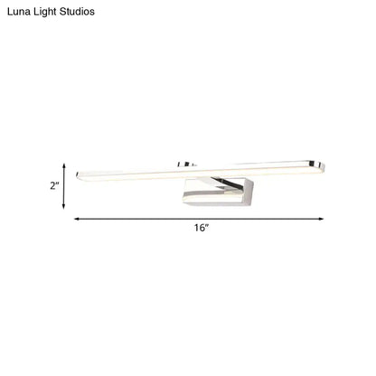 Modern white finish led wall light bathroom sconce