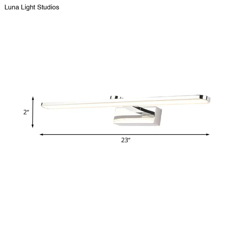Modern white finish led wall light bathroom sconce