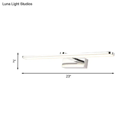 Modern white finish led wall light bathroom sconce