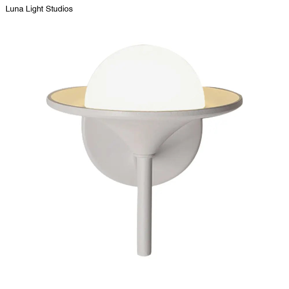 DecorBites™ Modern White Flared Sconce Light Fixture with LED, Metallic Wall Mount Lamp