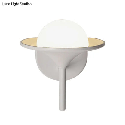 DecorBites™ Modern White Flared Sconce Light Fixture with LED, Metallic Wall Mount Lamp