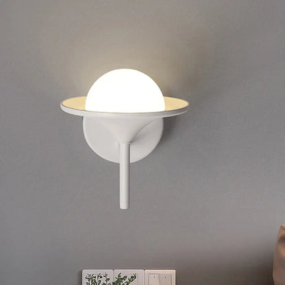 DecorBites™ Modern White Flared Sconce Light Fixture with LED, Metallic Wall Mount Lamp