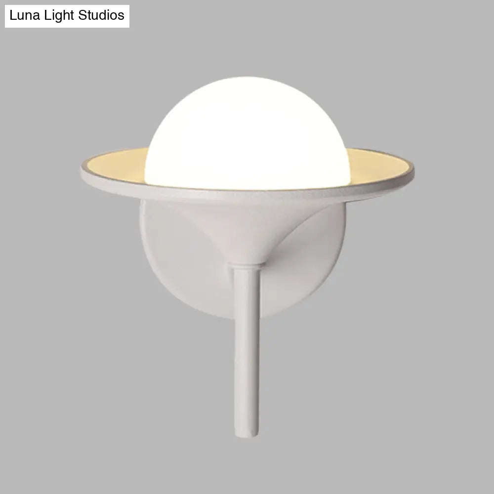 DecorBites™ Modern White Flared Sconce Light Fixture with LED, Metallic Wall Mount Lamp