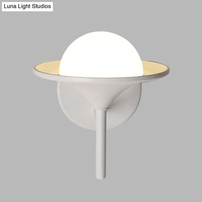 DecorBites™ Modern White Flared Sconce Light Fixture with LED, Metallic Wall Mount Lamp