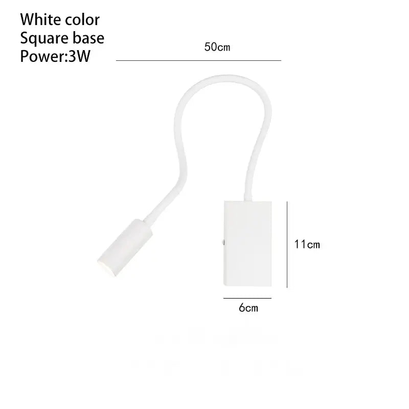 Modern white flexible led wall spot light bedroom reading lamp