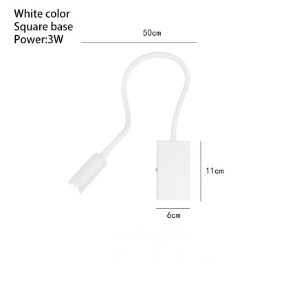 Modern white flexible led wall spot light bedroom reading lamp