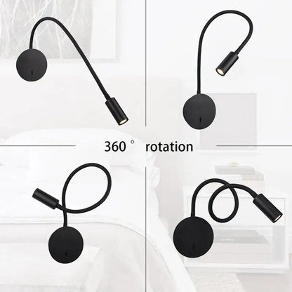 Modern white flexible led wall spot light bedroom reading lamp