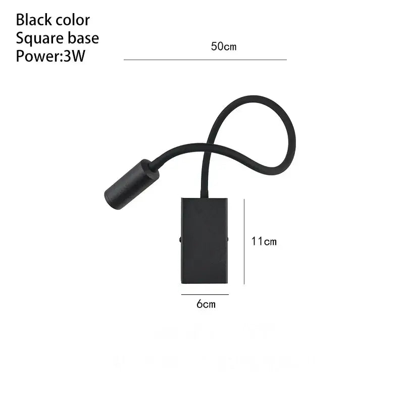 Modern white flexible led wall spot light bedroom reading lamp