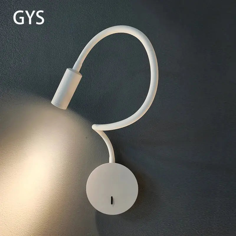 Modern white flexible led wall spot light bedroom reading lamp