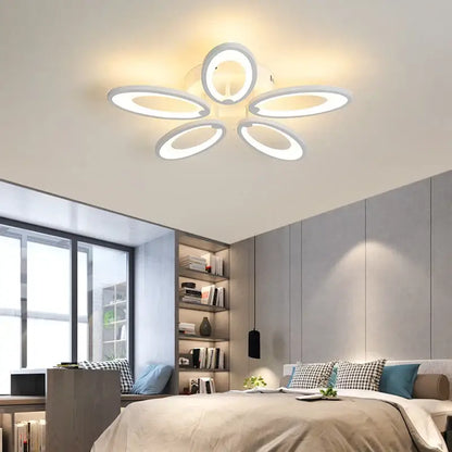 Modern white flower acrylic led ceiling chandelier for living room