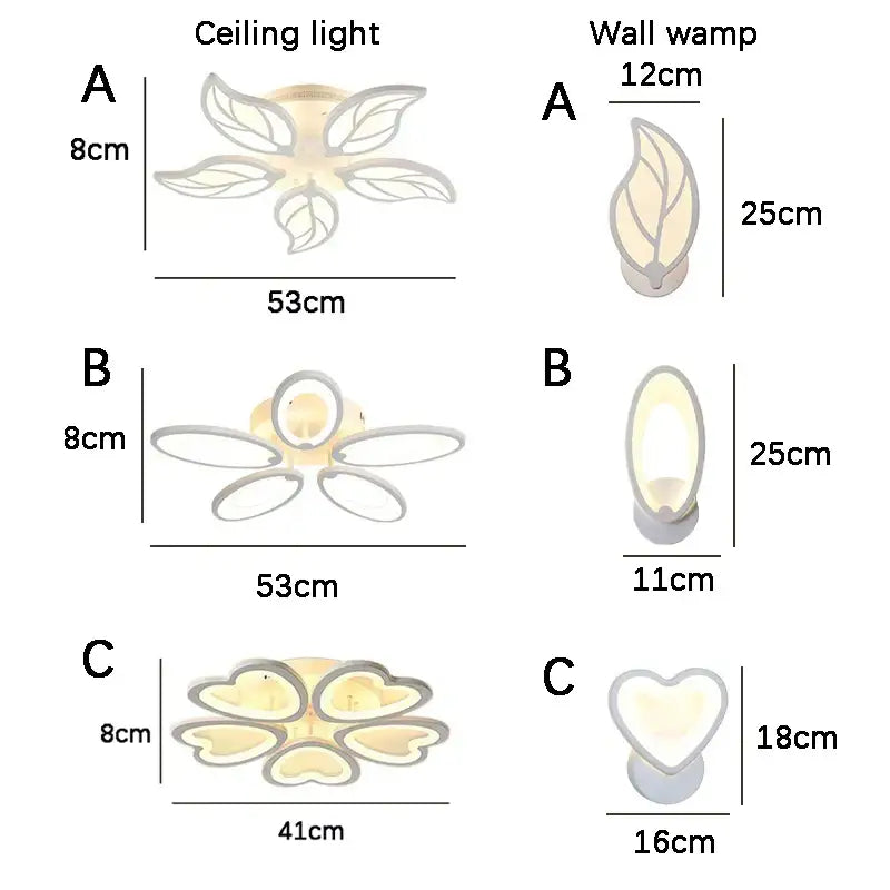 Modern white flower acrylic led ceiling chandelier for living room