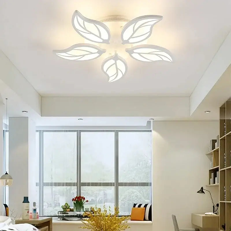 Modern white flower acrylic led ceiling chandelier for living room