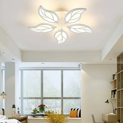 Modern white flower acrylic led ceiling chandelier for living room