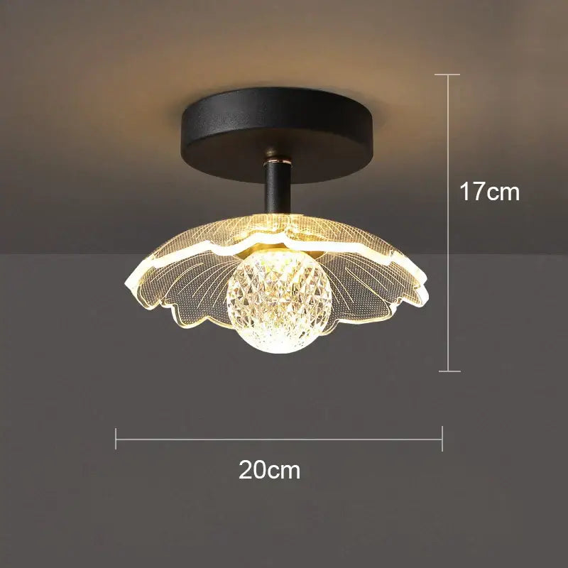Modern white flower led ceiling lamp bedroom crystal decor