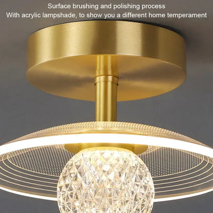 Modern white flower led ceiling lamp bedroom crystal decor