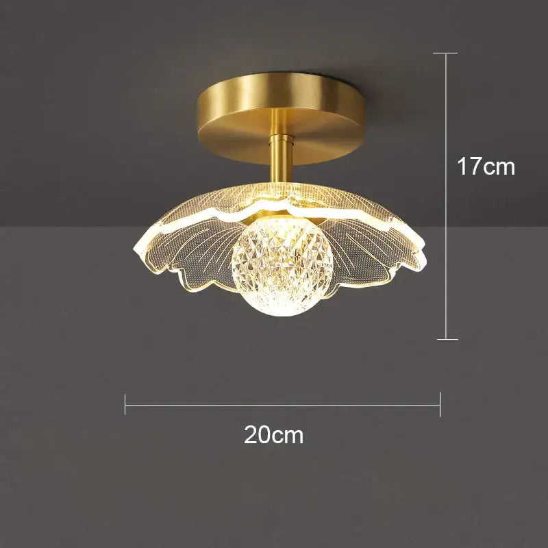 Modern white flower led ceiling lamp bedroom crystal decor