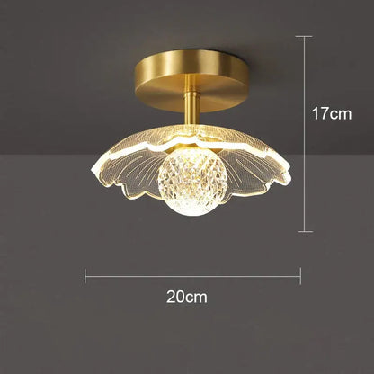Modern white flower led ceiling lamp bedroom crystal decor