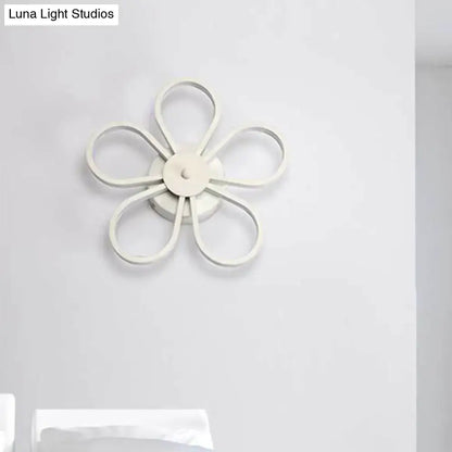 Modern white flower wall mounted led lamp dining room fixture