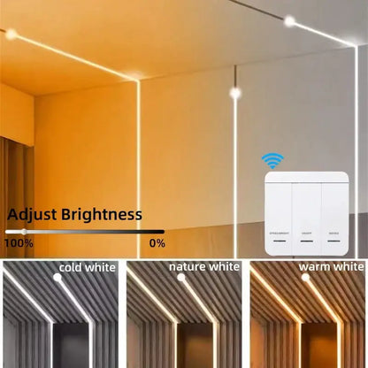 Modern white flowing led strip light living room wall decor