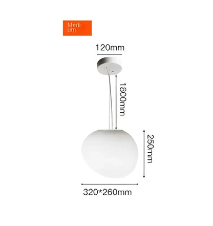 Modern white frosted glass ball led pendant light dining room set
