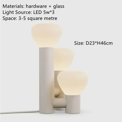 Modern white frosted glass table lamp bedroom ambient light