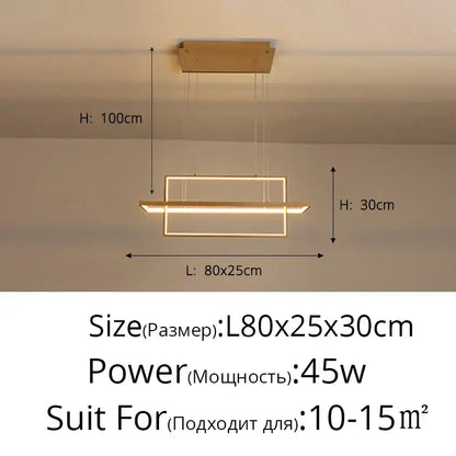 Modern white geometric aluminum pendant light for living room