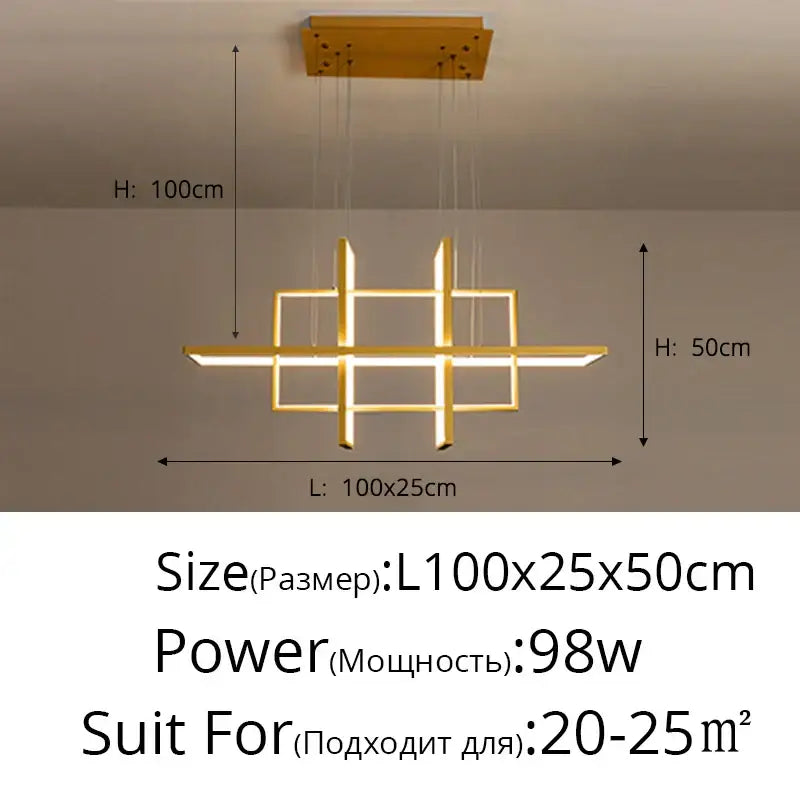 Modern white geometric aluminum pendant lights for dining room