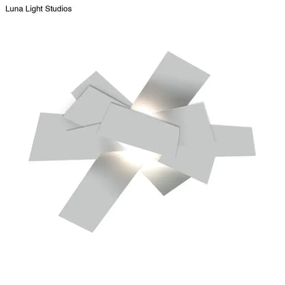 Modern white geometric ceiling light bedroom 110v-120v bulb base