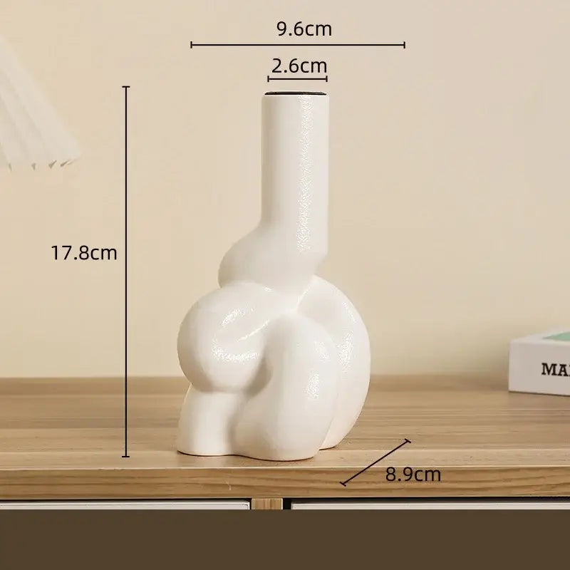 Modern white geometric ceramic candle holders living room decor