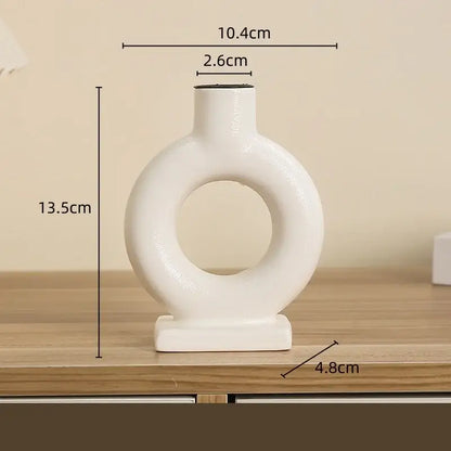 Modern white geometric ceramic candle holders living room decor