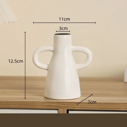 Modern white geometric ceramic candle holders living room decor