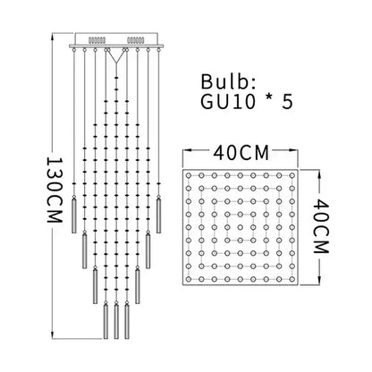 Modern white geometric crystal ceiling chandelier living room light