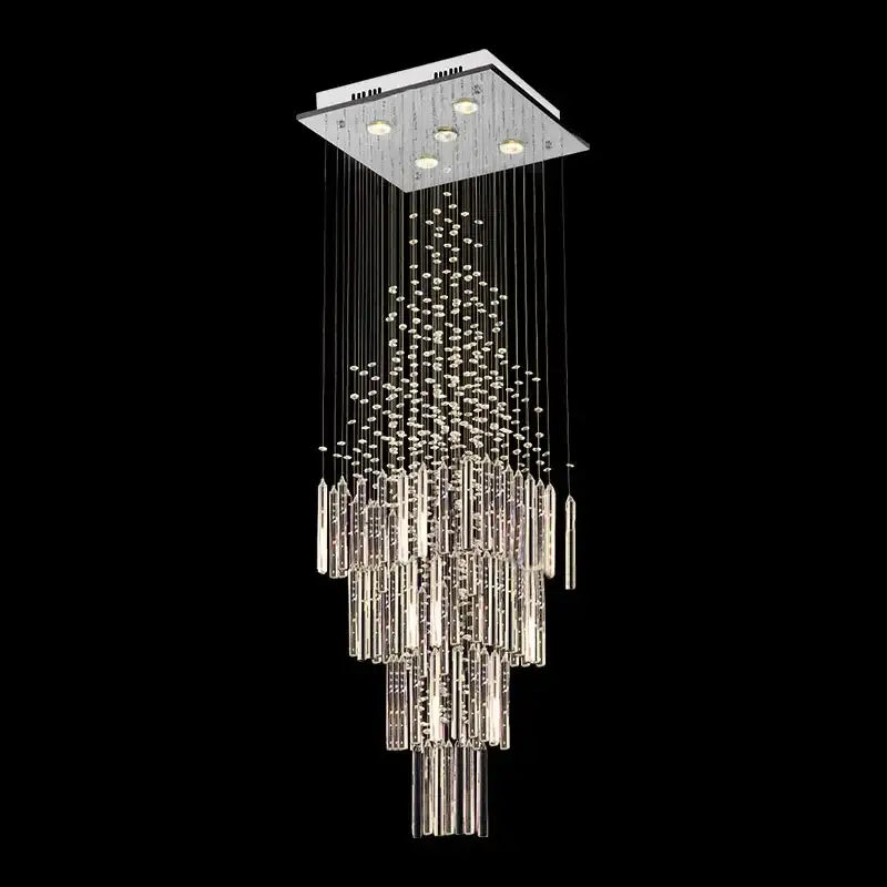 Modern white geometric crystal ceiling chandelier living room light