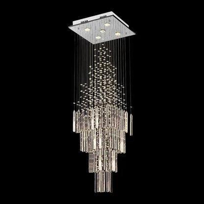 Modern white geometric crystal ceiling chandelier living room light