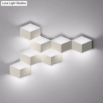 Modern white geometric design wall lamp light fixture living room