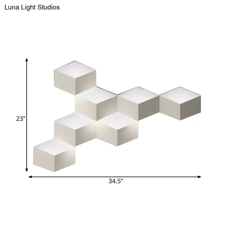 Modern white geometric design wall lamp light fixture living room