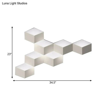 Modern white geometric design wall lamp light fixture living room