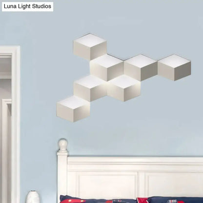 Modern white geometric design wall lamp light fixture living room