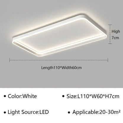 Modern white geometric led ceiling lamp living room light