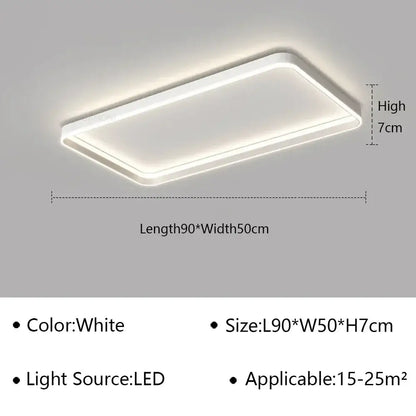 Modern white geometric led ceiling lamp living room light