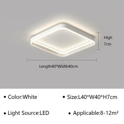 Modern white geometric led ceiling lamp living room light