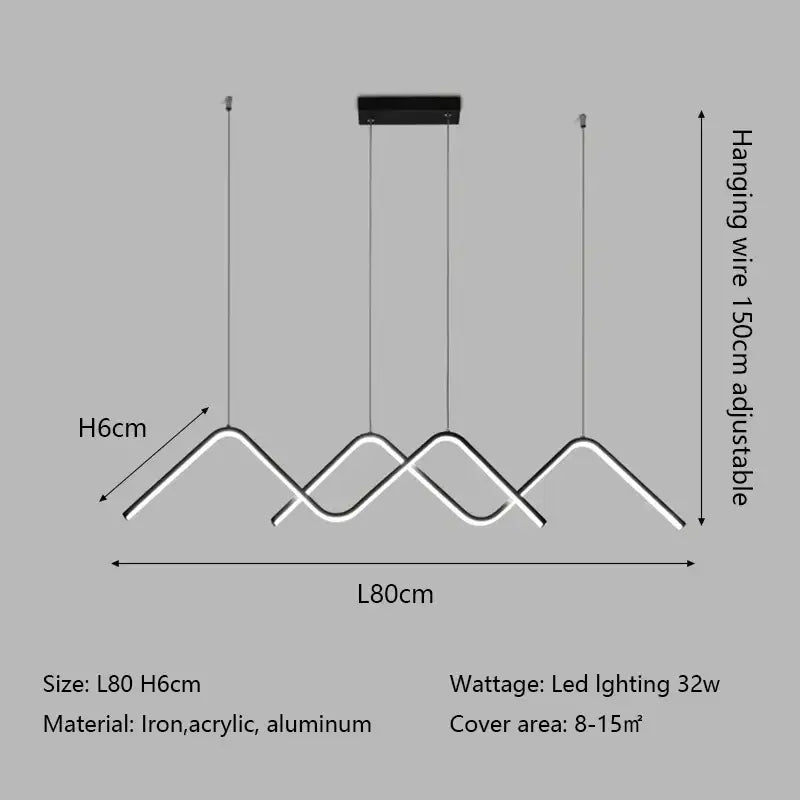 Modern white geometric led pendant light dining room chandelier
