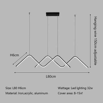 Modern white geometric led pendant light dining room chandelier