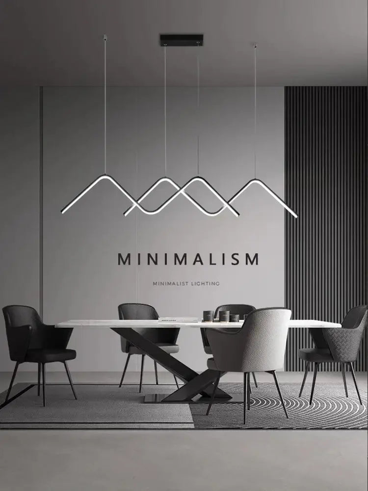 Modern white geometric led pendant light dining room chandelier